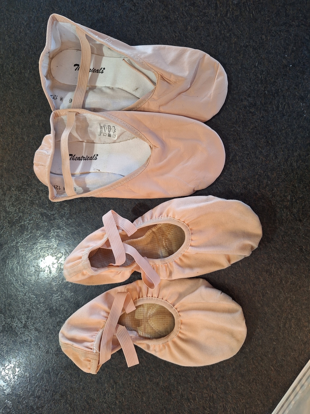 Kids Pink Ballet Slippers with Elastic Strap - Theatricals Style